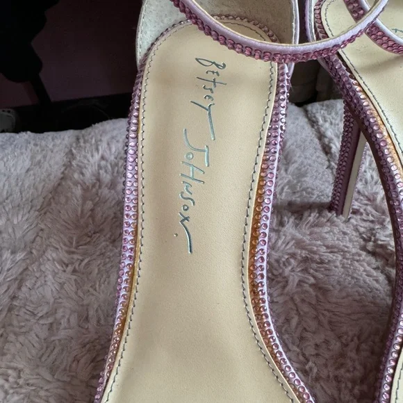 Pink Rhinestone Betsey Johnson Heels - Picture 3 of 11
